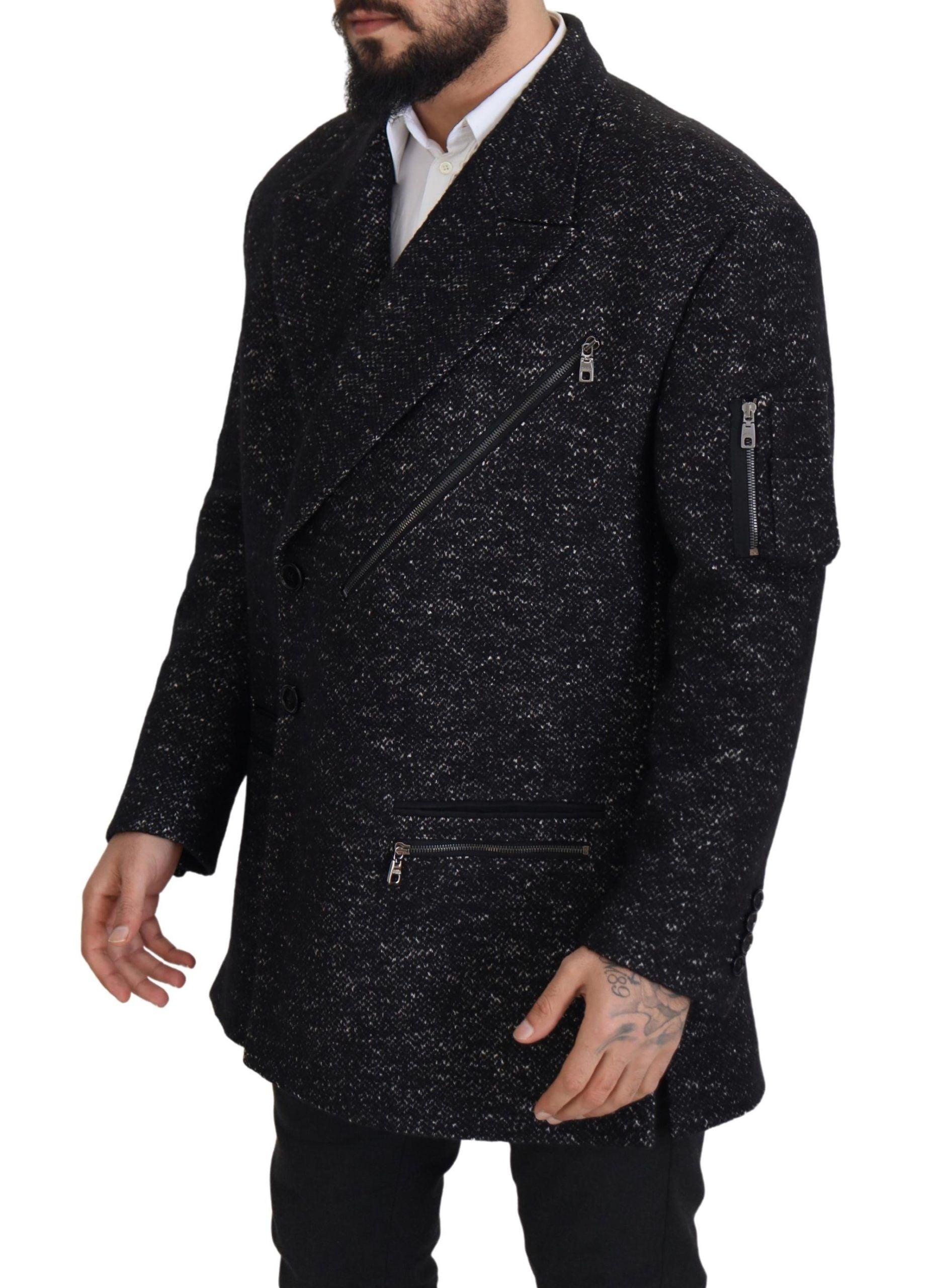 Dolce &amp; Gabbana – Elegante, gemusterte Zweireiherjacke aus Wolle