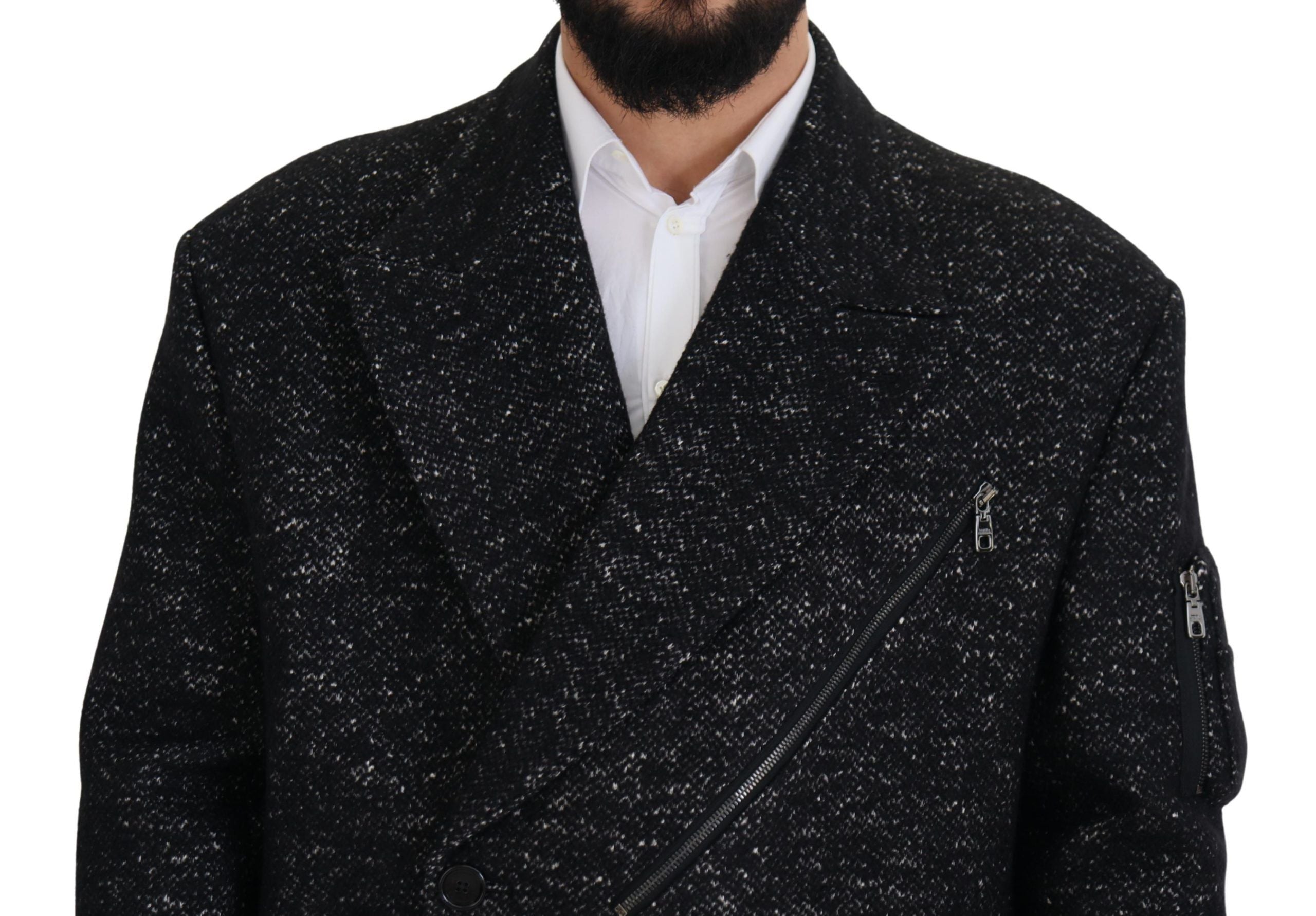 Dolce &amp; Gabbana – Elegante, gemusterte Zweireiherjacke aus Wolle