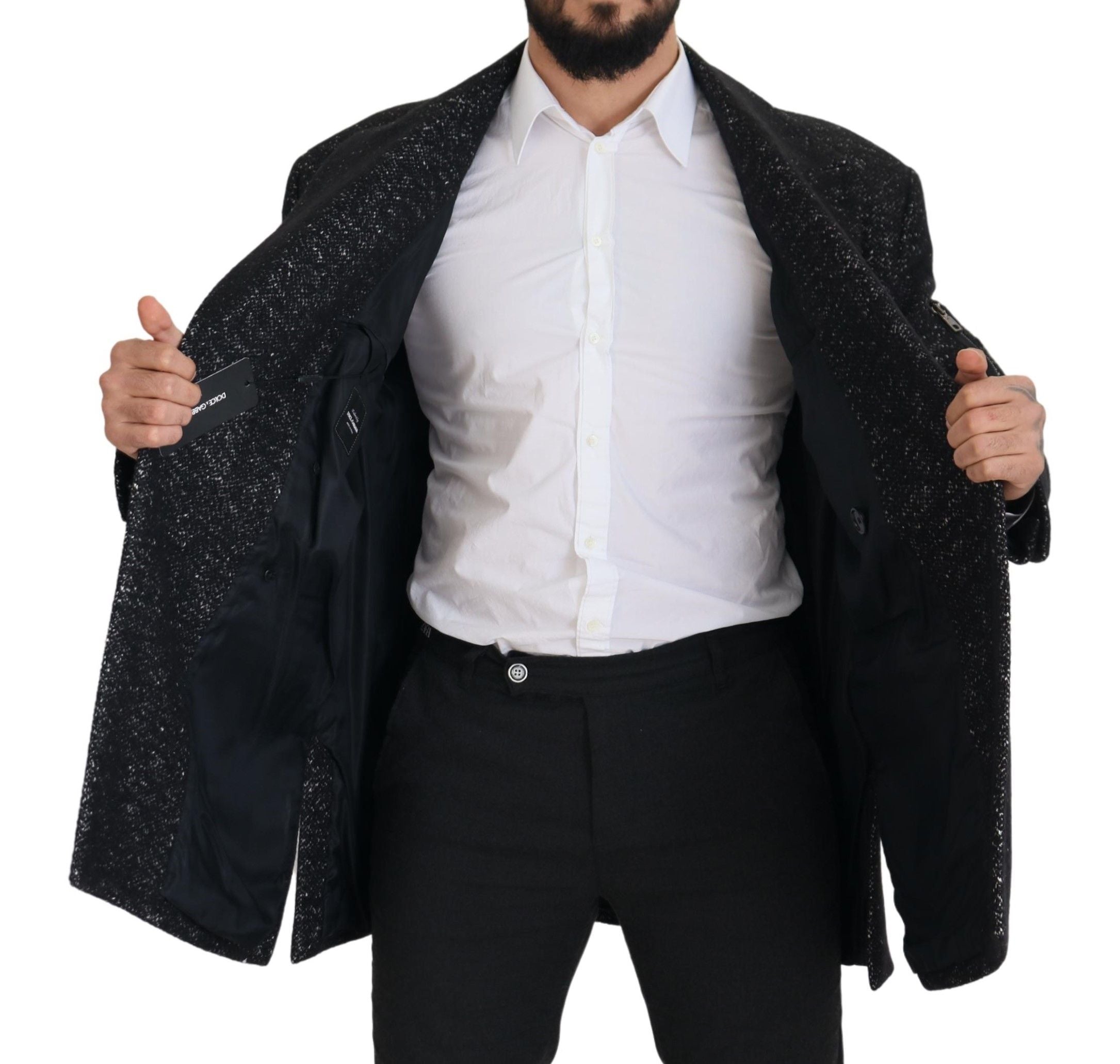 Dolce &amp; Gabbana – Elegante, gemusterte Zweireiherjacke aus Wolle