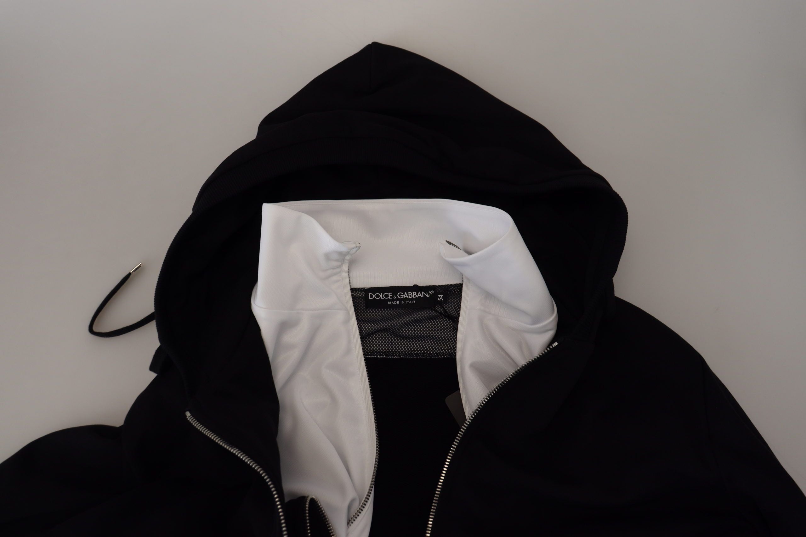 Dolce &amp; Gabbana Elegante schwarze Bomberjacke mit Kapuze