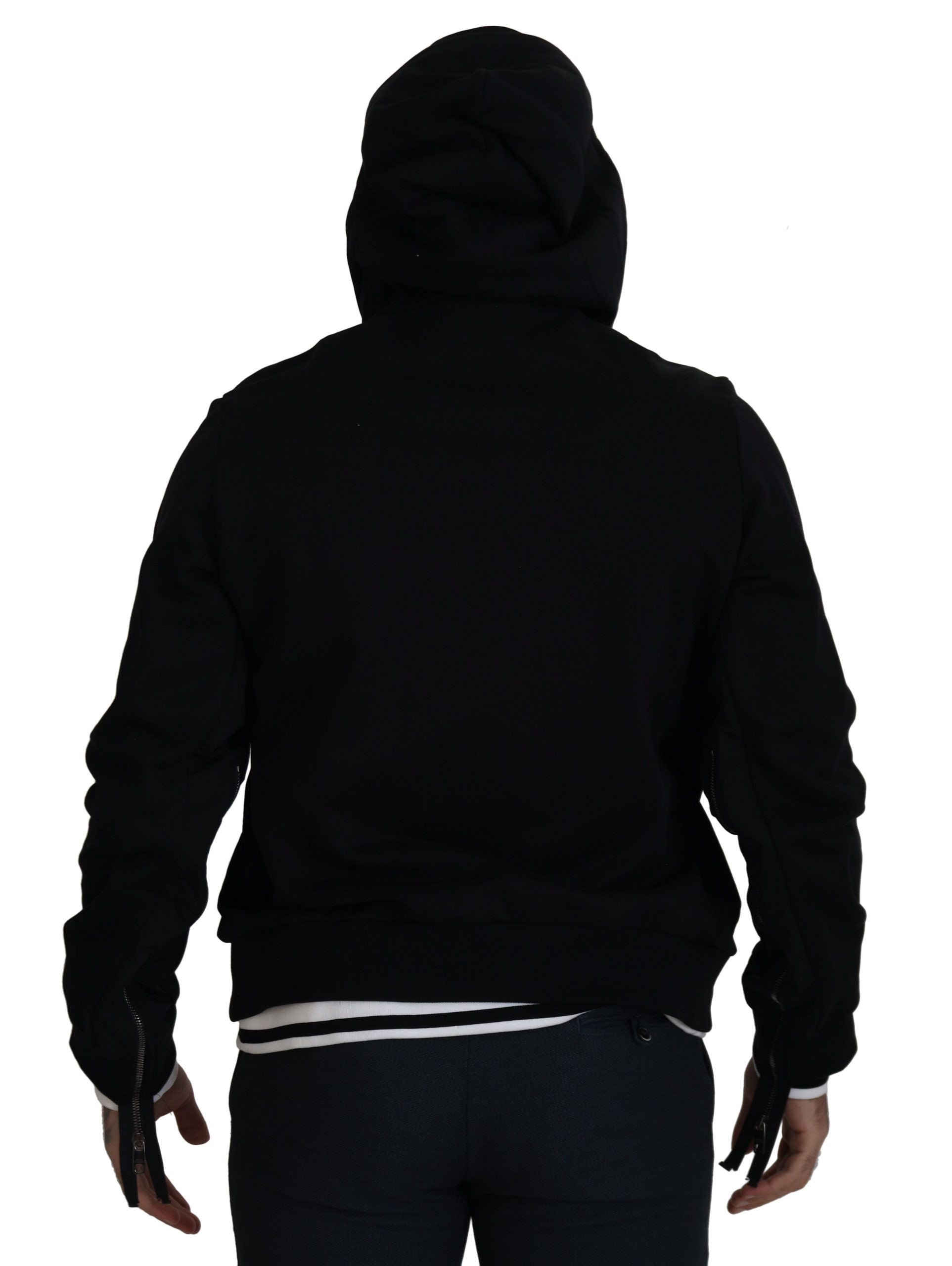 Dolce &amp; Gabbana Elegante schwarze Bomberjacke mit Kapuze