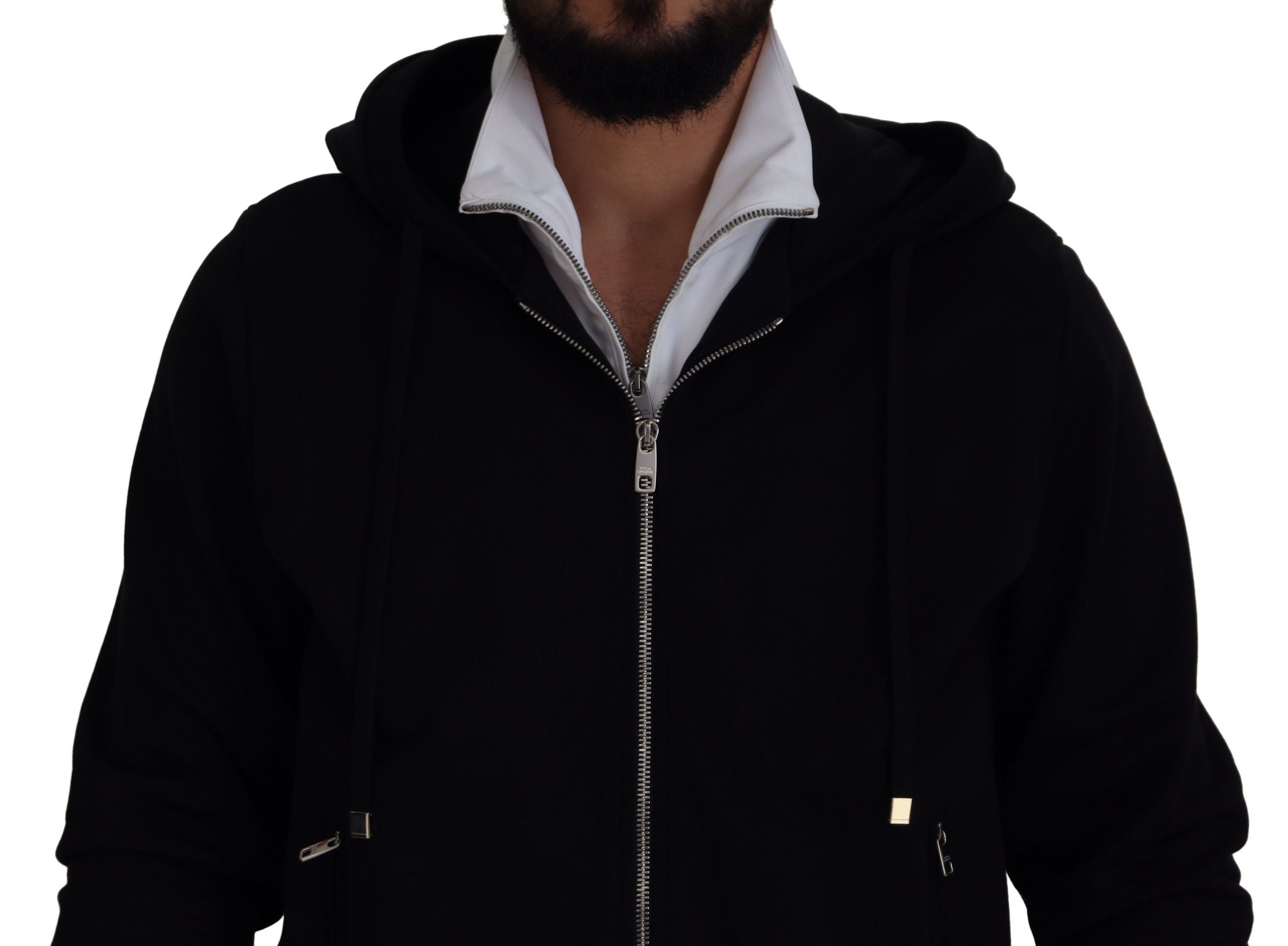 Dolce &amp; Gabbana Elegante schwarze Bomberjacke mit Kapuze