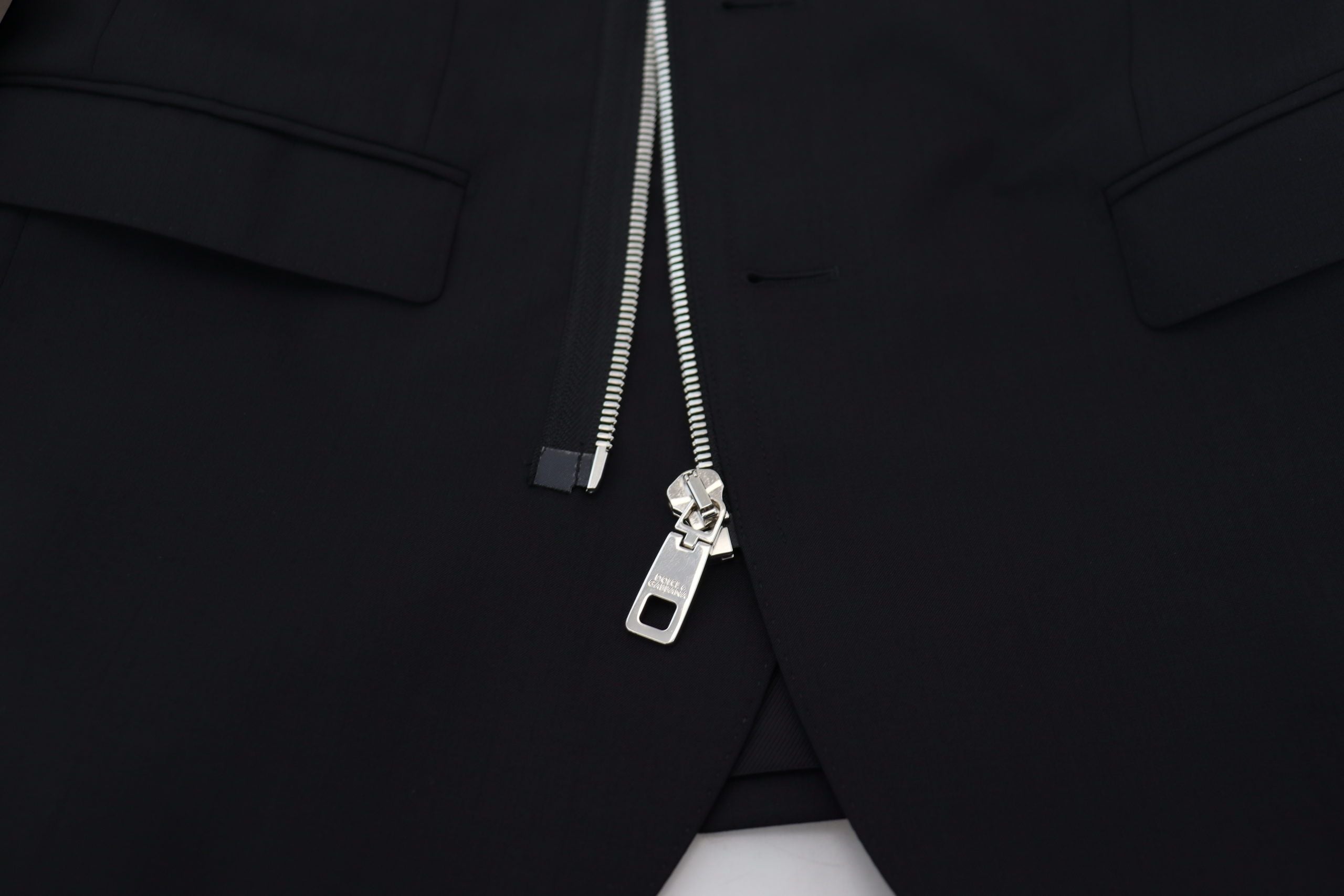 Dolce &amp; Gabbana Elegante schwarze Schurwolljacke