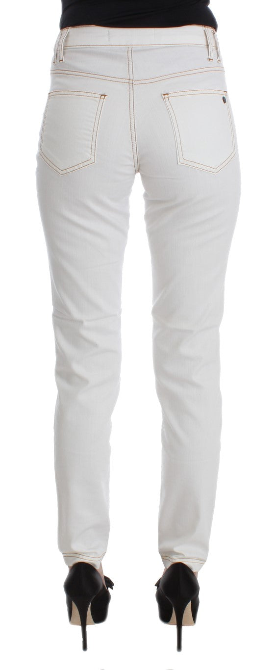 Blugi Cavalli Chic White Slim Fit