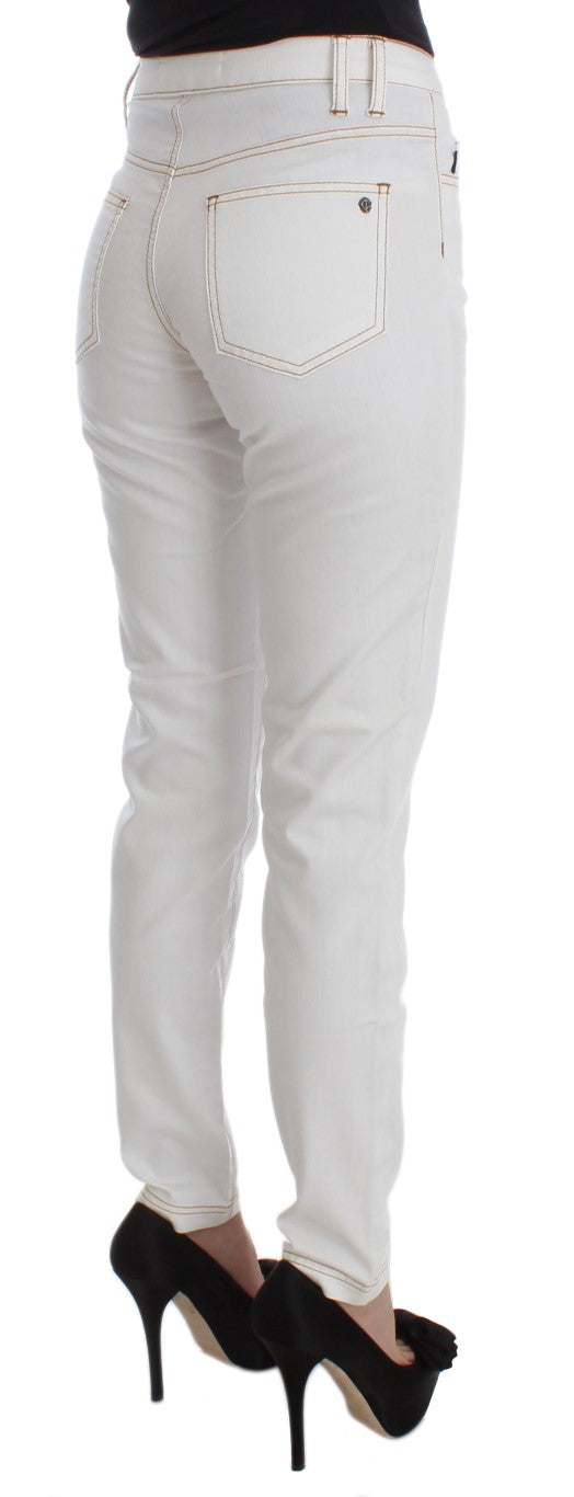 Blugi Cavalli Chic White Slim Fit