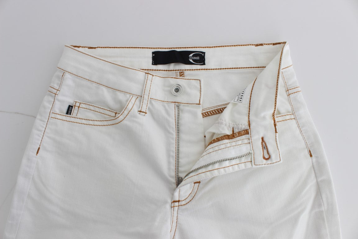Blugi Cavalli Chic White Slim Fit