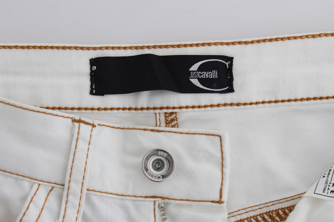 Blugi Cavalli Chic White Slim Fit