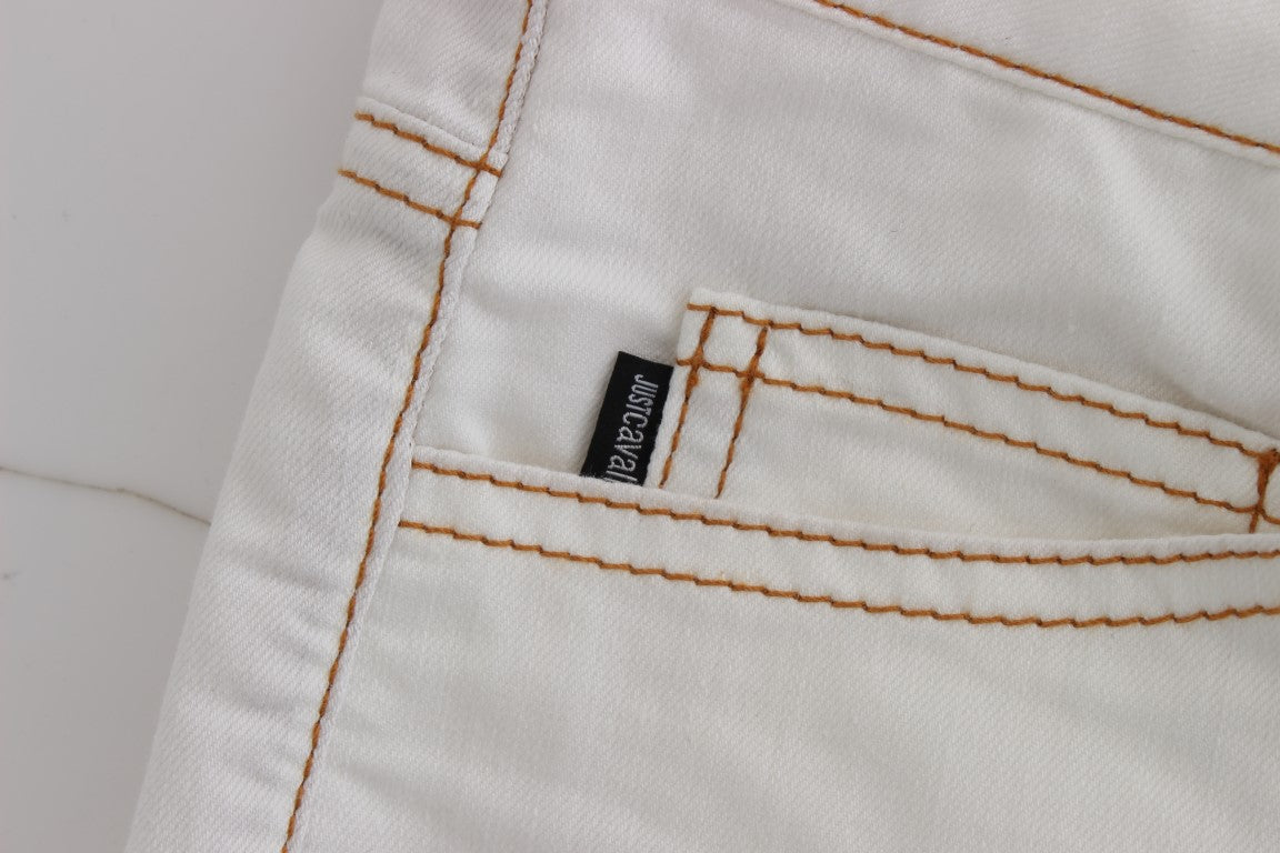 Blugi Cavalli Chic White Slim Fit