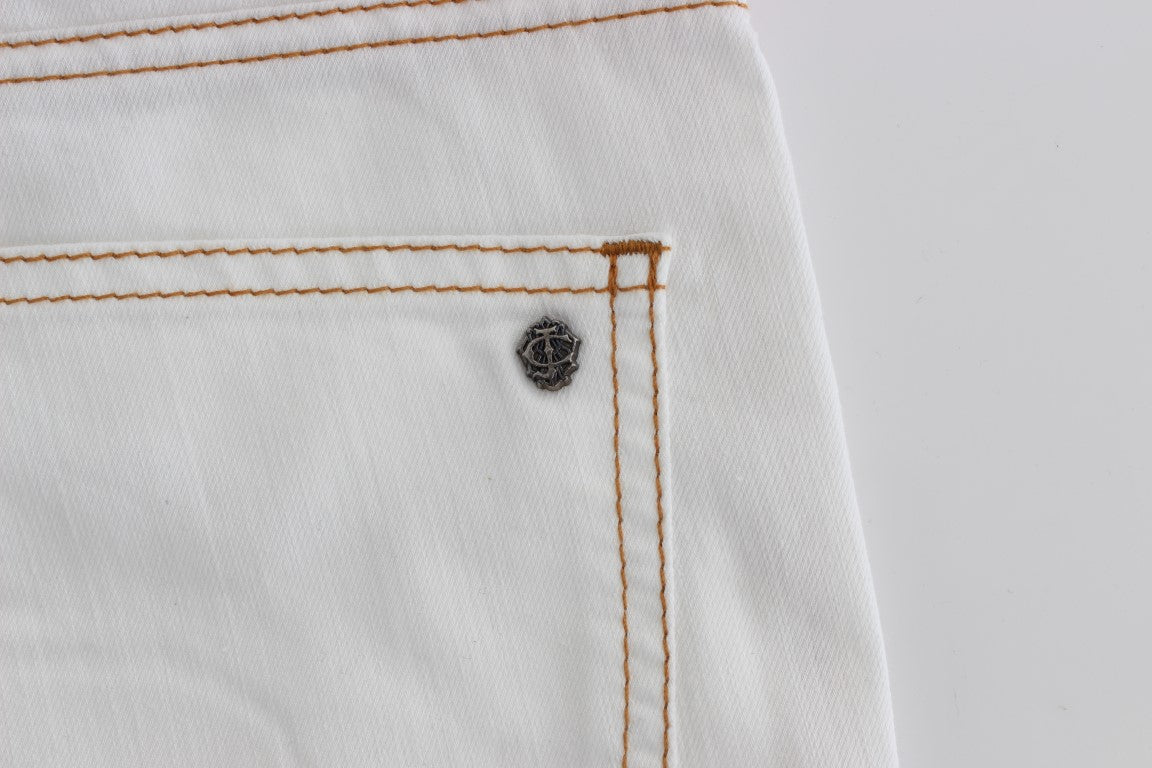 Blugi Cavalli Chic White Slim Fit