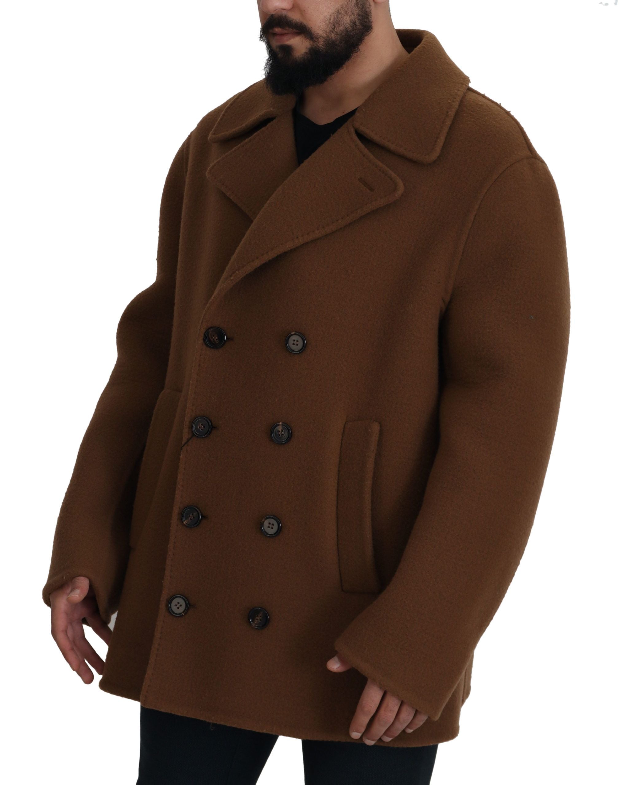 Dolce &amp; Gabbana Elegante zweireihige braune Jacke