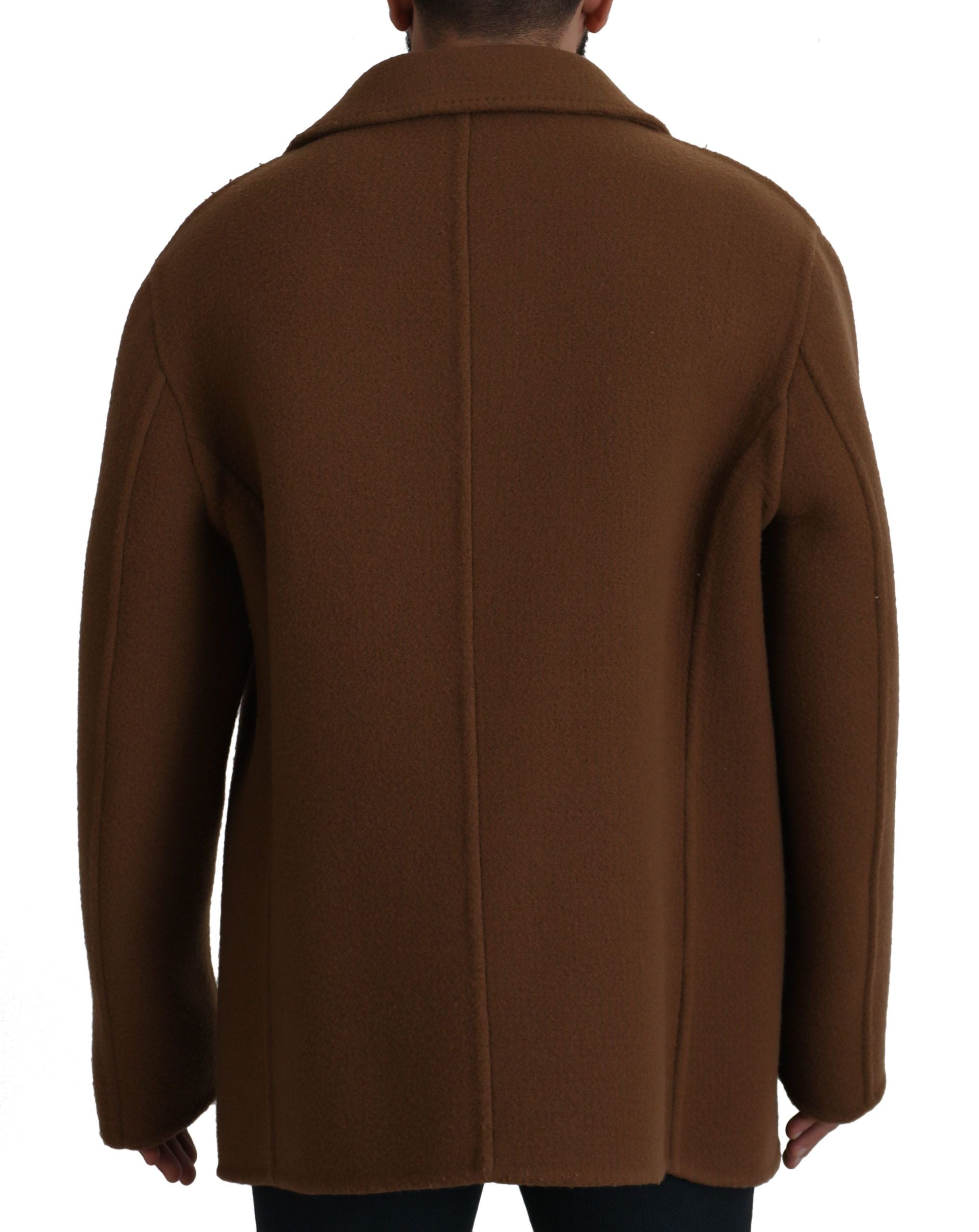 Dolce &amp; Gabbana Elegante zweireihige braune Jacke