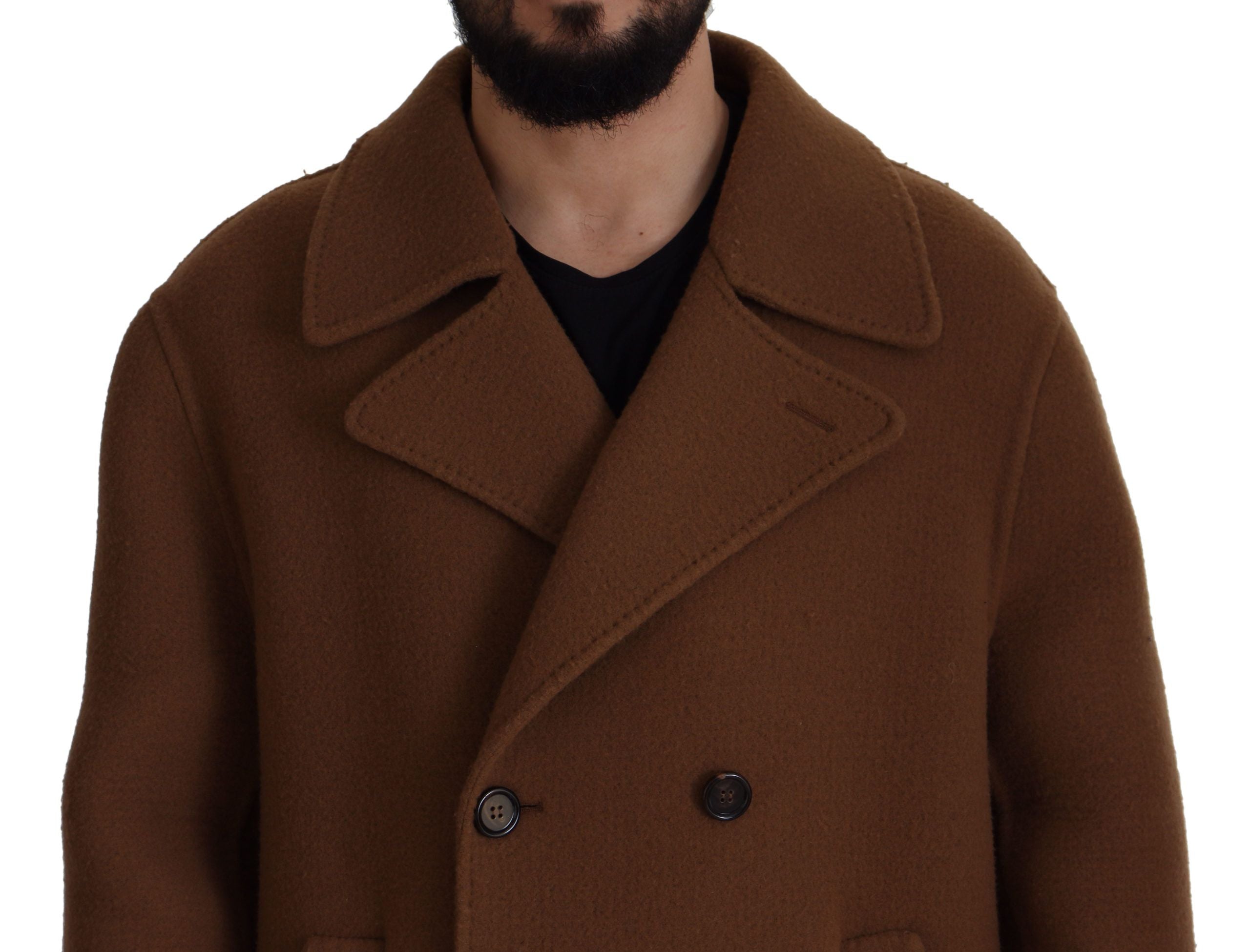 Dolce &amp; Gabbana Elegante zweireihige braune Jacke