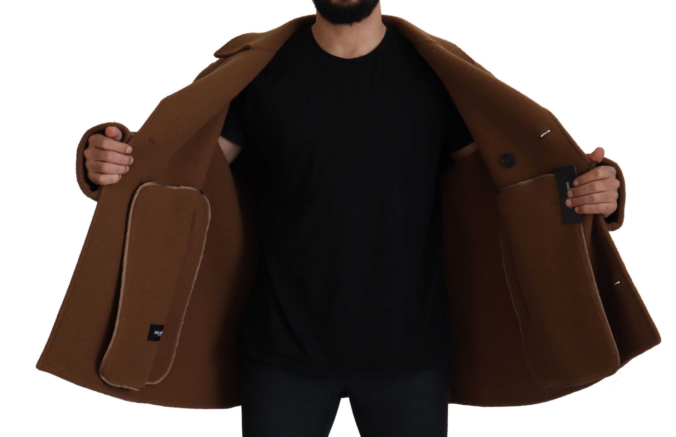 Dolce &amp; Gabbana Elegante zweireihige braune Jacke