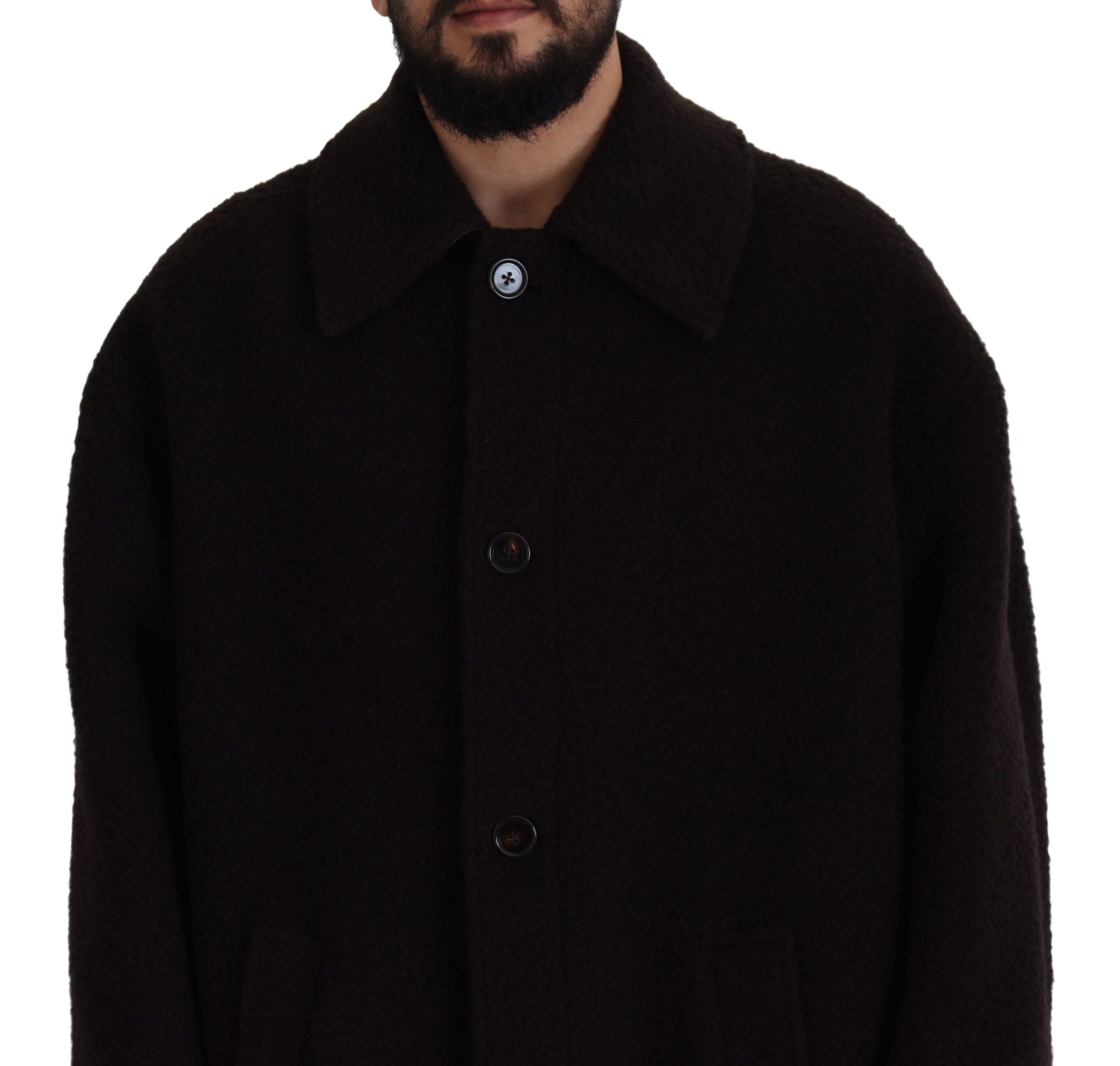 Dolce &amp; Gabbana Elegante schwarze Jacke aus Alpaka-Wollmischung