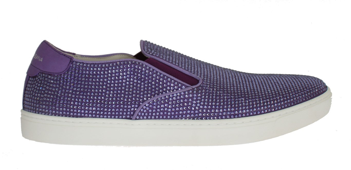 Dolce &amp; Gabbana Elegante Lila Strass Fashion Sneakers