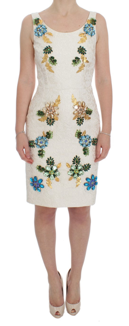 Dolce &amp; Gabbana Elegantes Etuikleid aus geblümtem Brokat