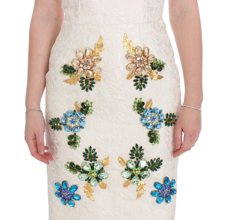 Dolce &amp; Gabbana Elegantes Etuikleid aus geblümtem Brokat