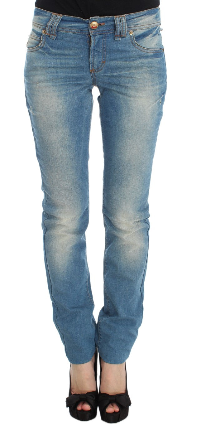 John Galliano Elegante blaue Slim Fit Designer-Jeans