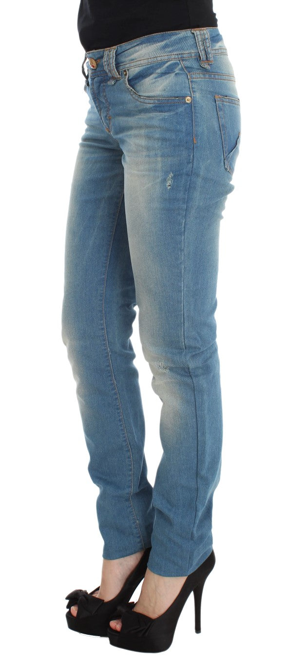 John Galliano Elegante blaue Slim Fit Designer-Jeans