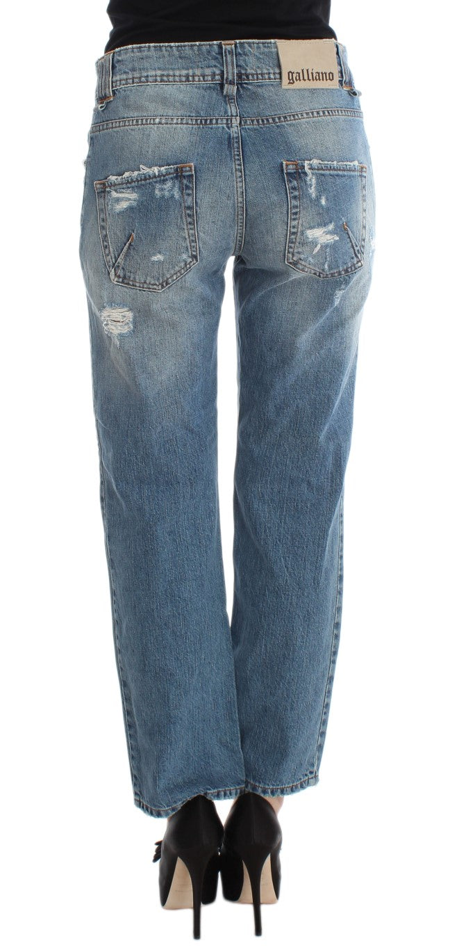 John Galliano – Schicke Boyfriend-Jeans in blauer Waschung