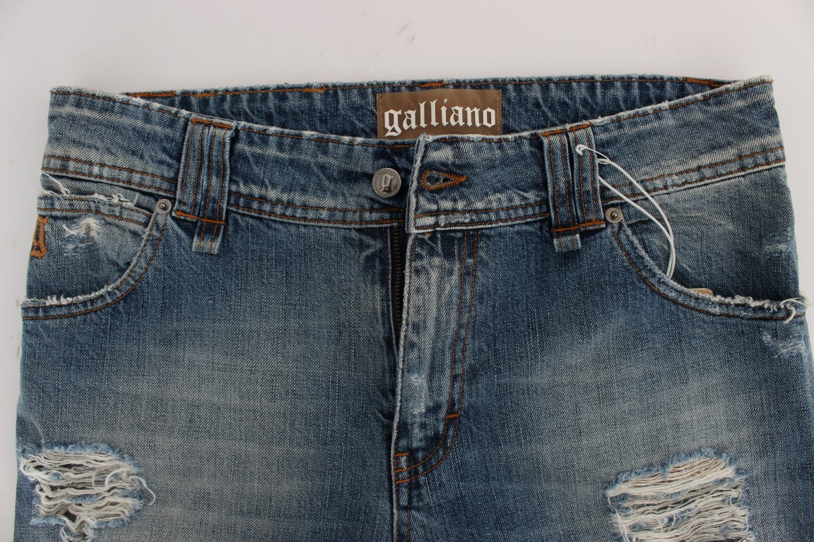 John Galliano – Schicke Boyfriend-Jeans in blauer Waschung
