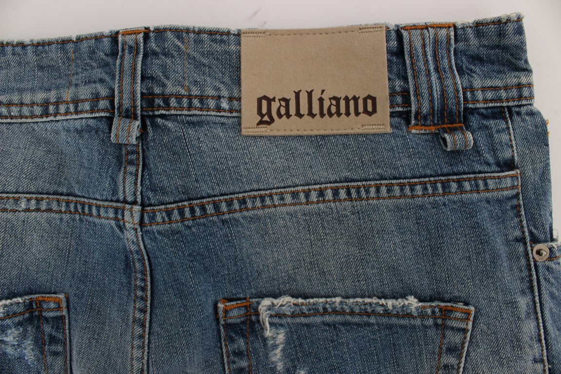 John Galliano – Schicke Boyfriend-Jeans in blauer Waschung
