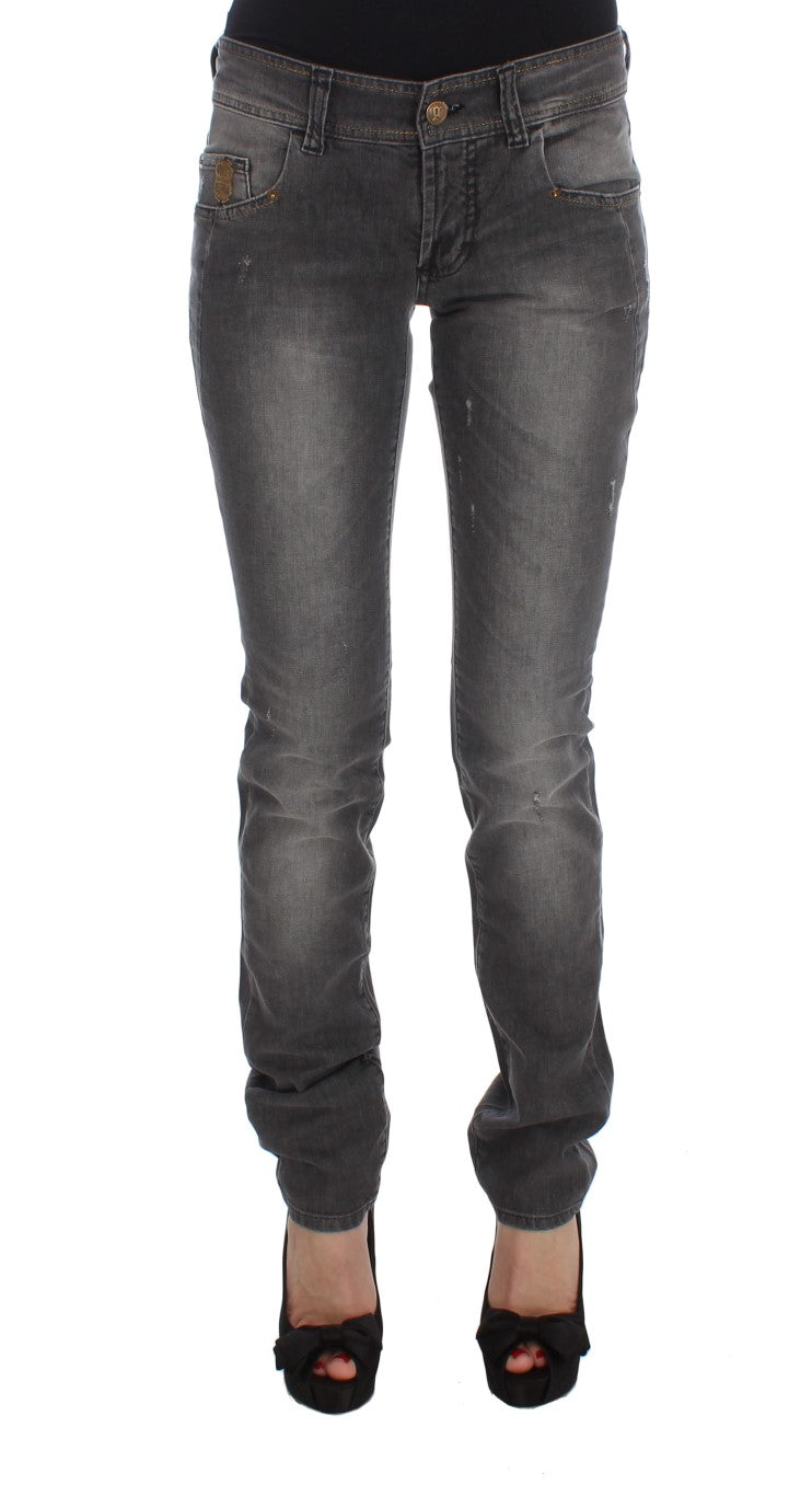 John Galliano Elegante Slim Fit Jeans in grauer Waschung
