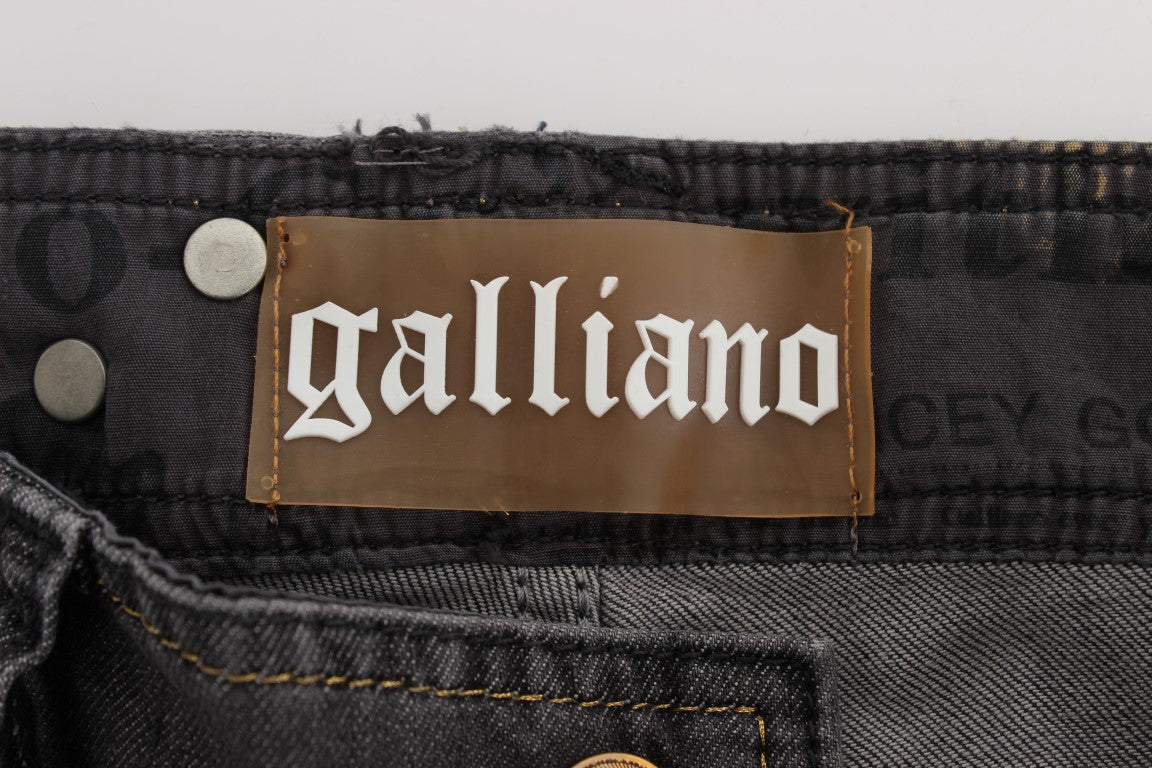 John Galliano Elegante Slim Fit Jeans in grauer Waschung