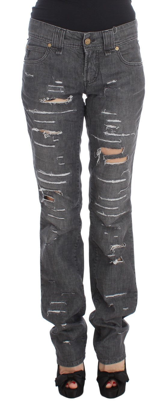 John Galliano Chic Straight Fit Jeans in grauer Waschung