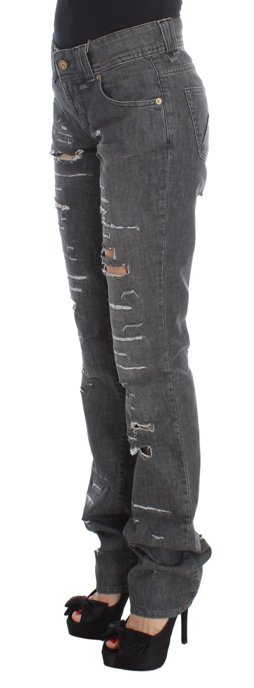 John Galliano Chic Straight Fit Jeans in grauer Waschung