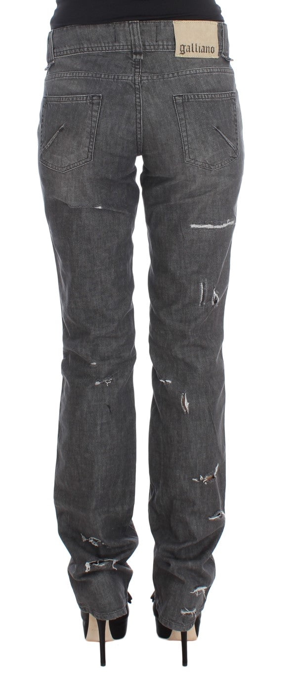 John Galliano Chic Straight Fit Jeans in grauer Waschung
