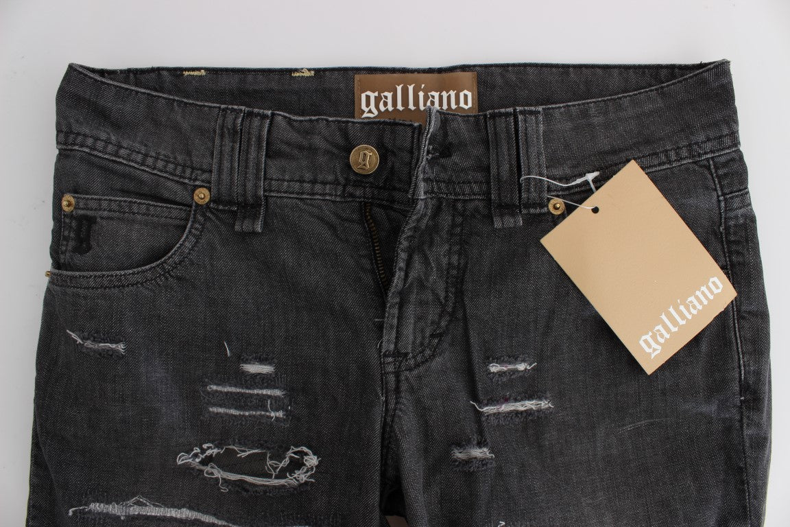 John Galliano Chic Straight Fit Jeans in grauer Waschung