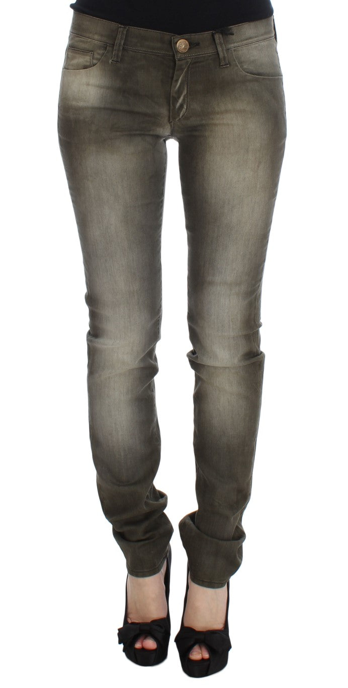 Ermanno Scervino Schicker grauer italienischer Slim-Fit-Denim