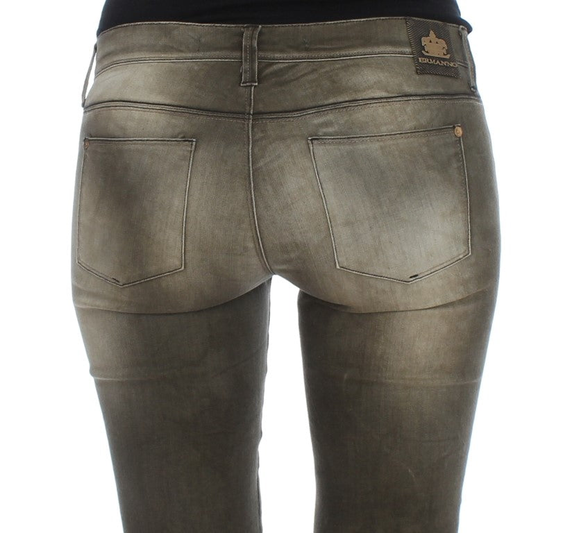 Ermanno Scervino Schicker grauer italienischer Slim-Fit-Denim