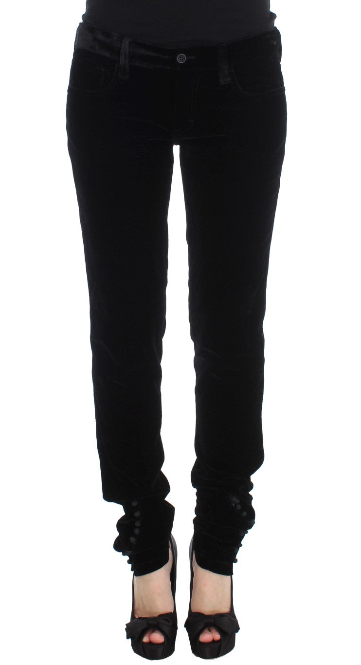 Ermanno Scervino Elegante schwarze Slim Fit Hose