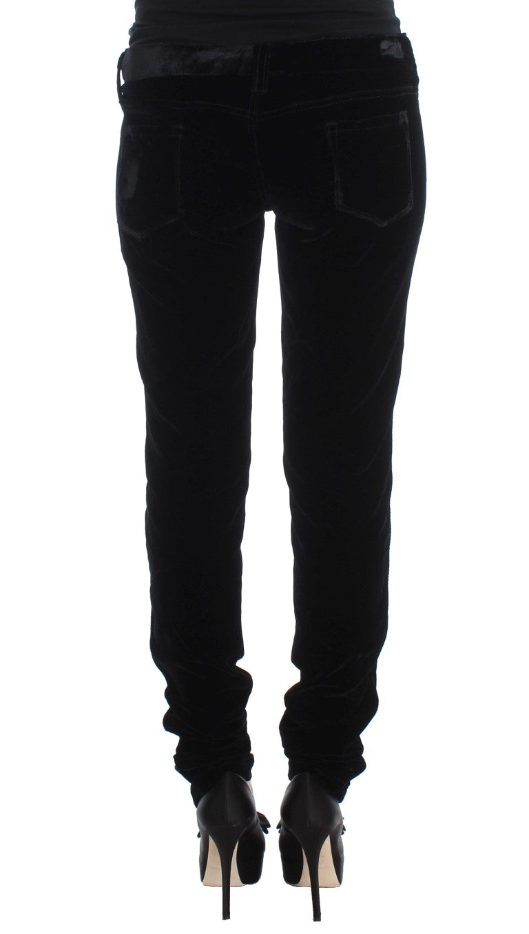 Ermanno Scervino Elegante schwarze Slim Fit Hose