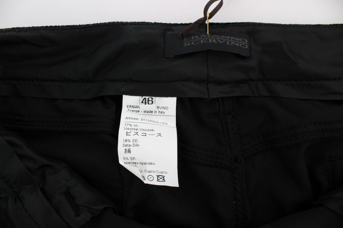 Ermanno Scervino Elegante schwarze Slim Fit Hose