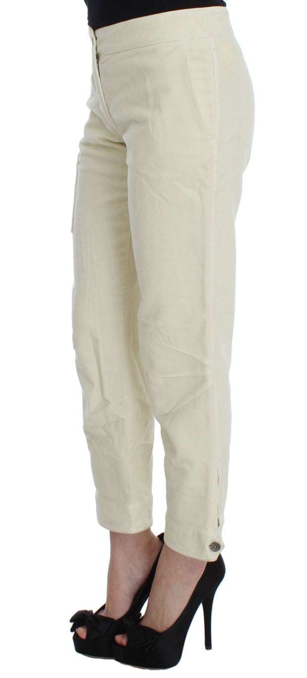 Ermanno Scervino Beige Capri-Chic-Hose mit kurzem Schnitt