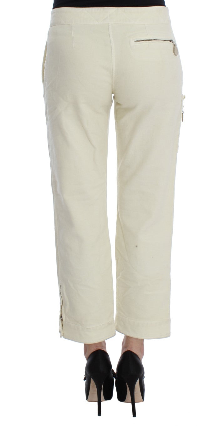 Ermanno Scervino Beige Capri-Chic-Hose mit kurzem Schnitt