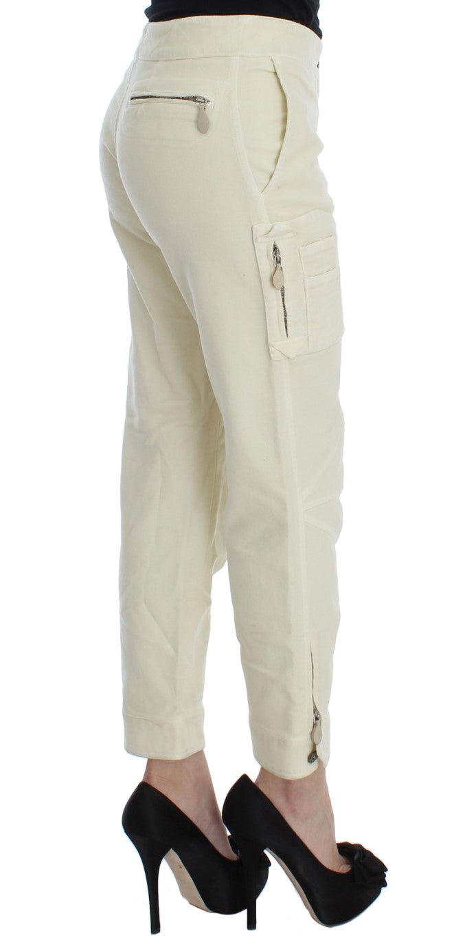 Ermanno Scervino Beige Capri-Chic-Hose mit kurzem Schnitt