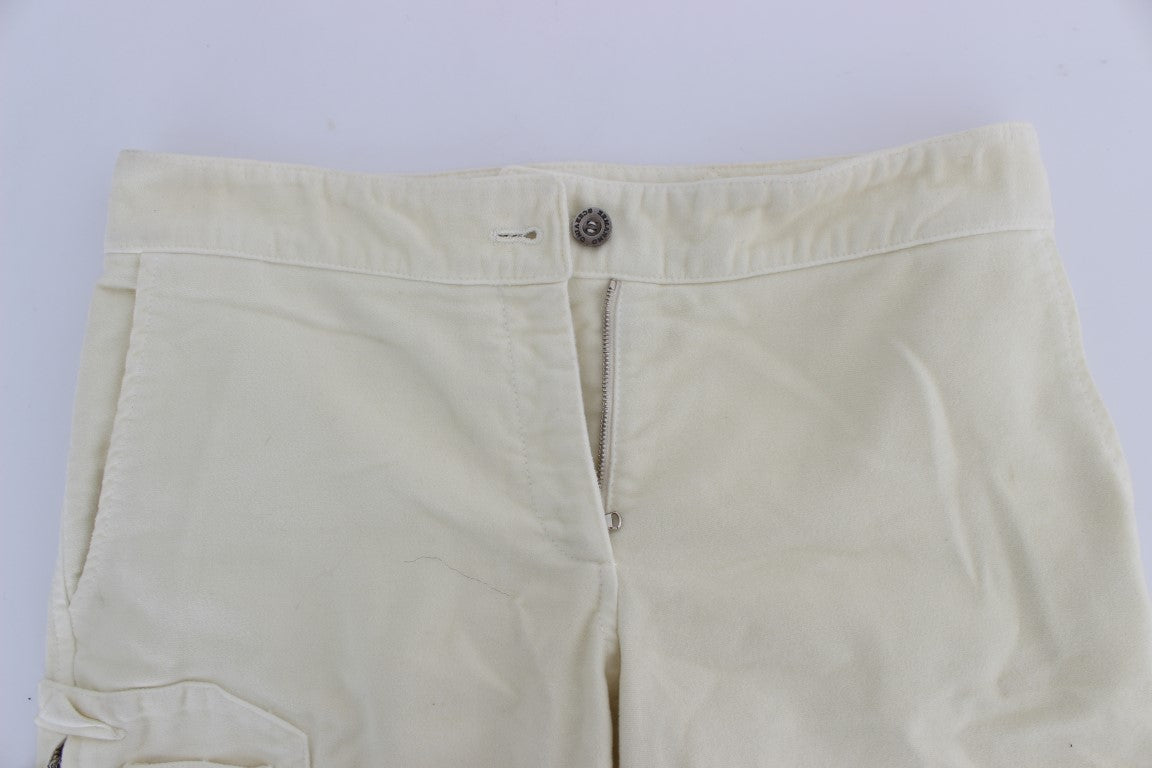 Ermanno Scervino Beige Capri-Chic-Hose mit kurzem Schnitt