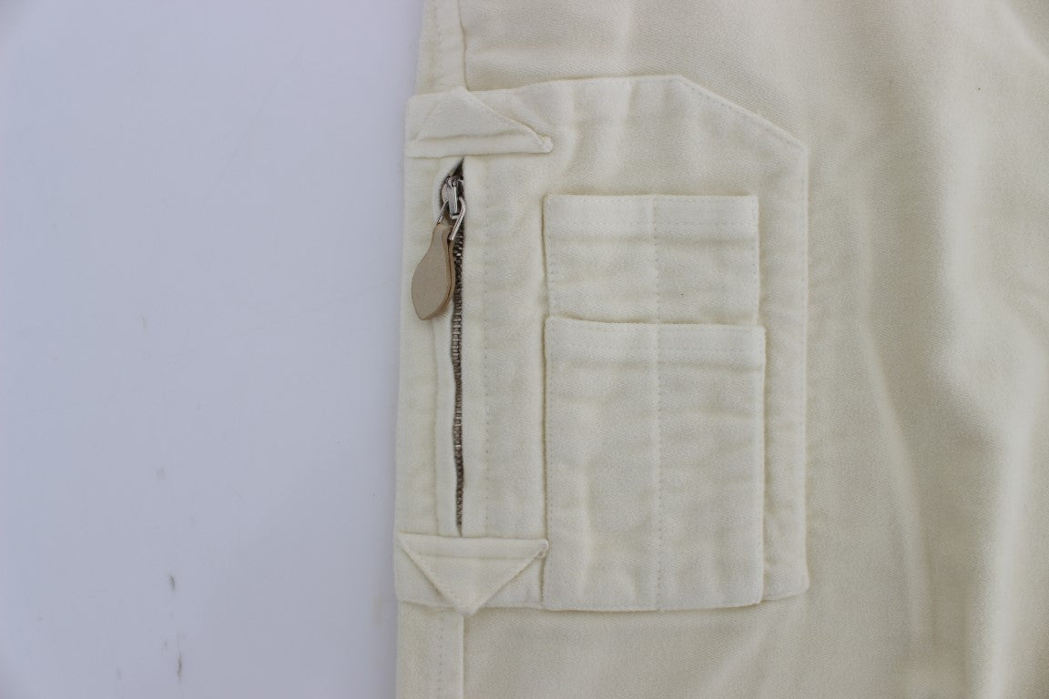 Ermanno Scervino Beige Capri-Chic-Hose mit kurzem Schnitt