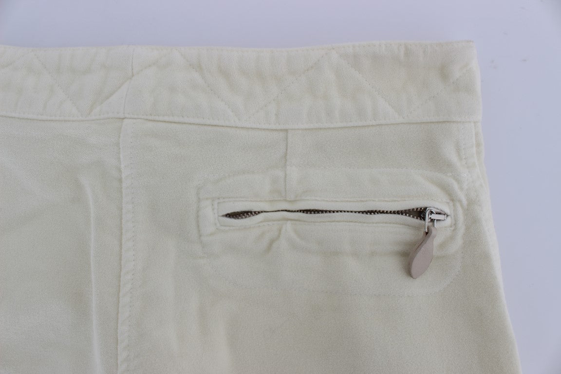 Ermanno Scervino Beige Capri-Chic-Hose mit kurzem Schnitt