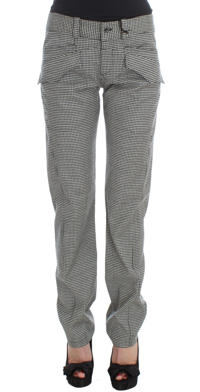 Ermanno Scervino Schicke karierte Hose in Schwarz und Weiß im Regular Fit