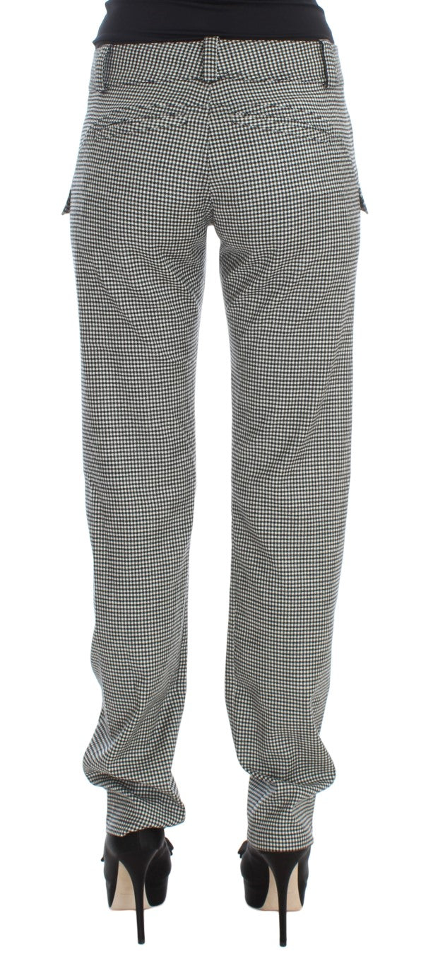 Ermanno Scervino Schicke karierte Hose in Schwarz und Weiß im Regular Fit