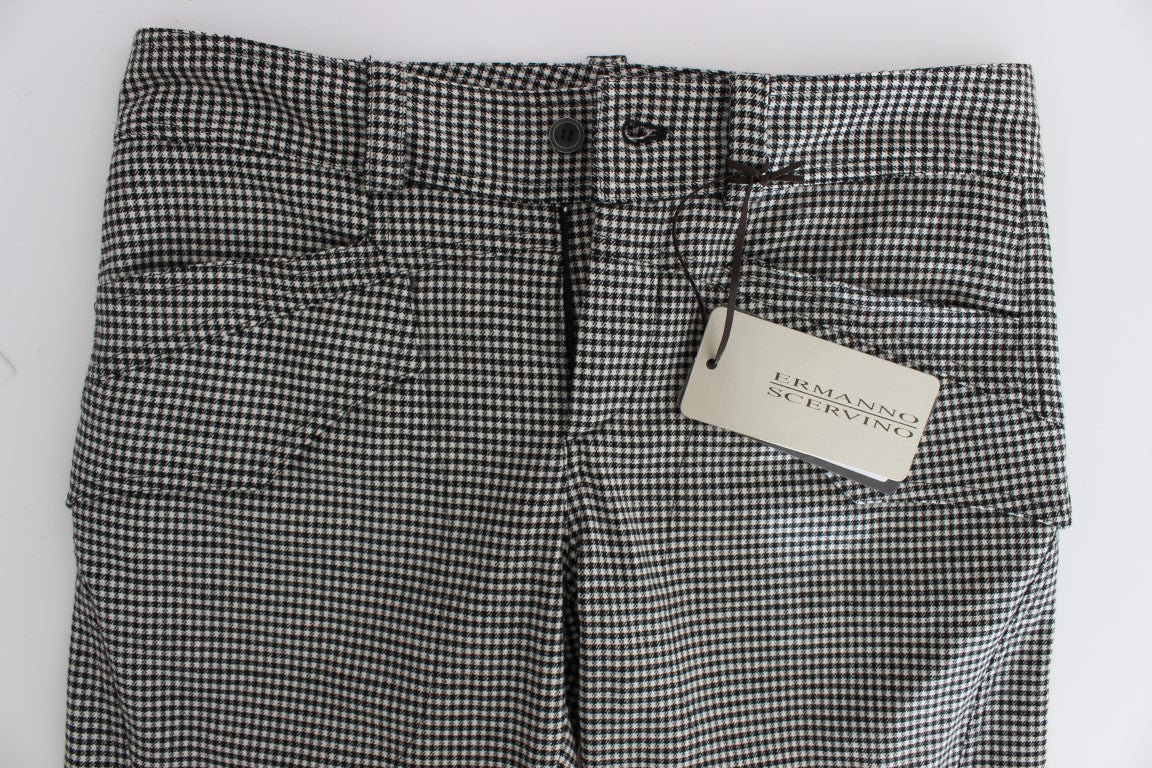 Ermanno Scervino Schicke karierte Hose in Schwarz und Weiß im Regular Fit