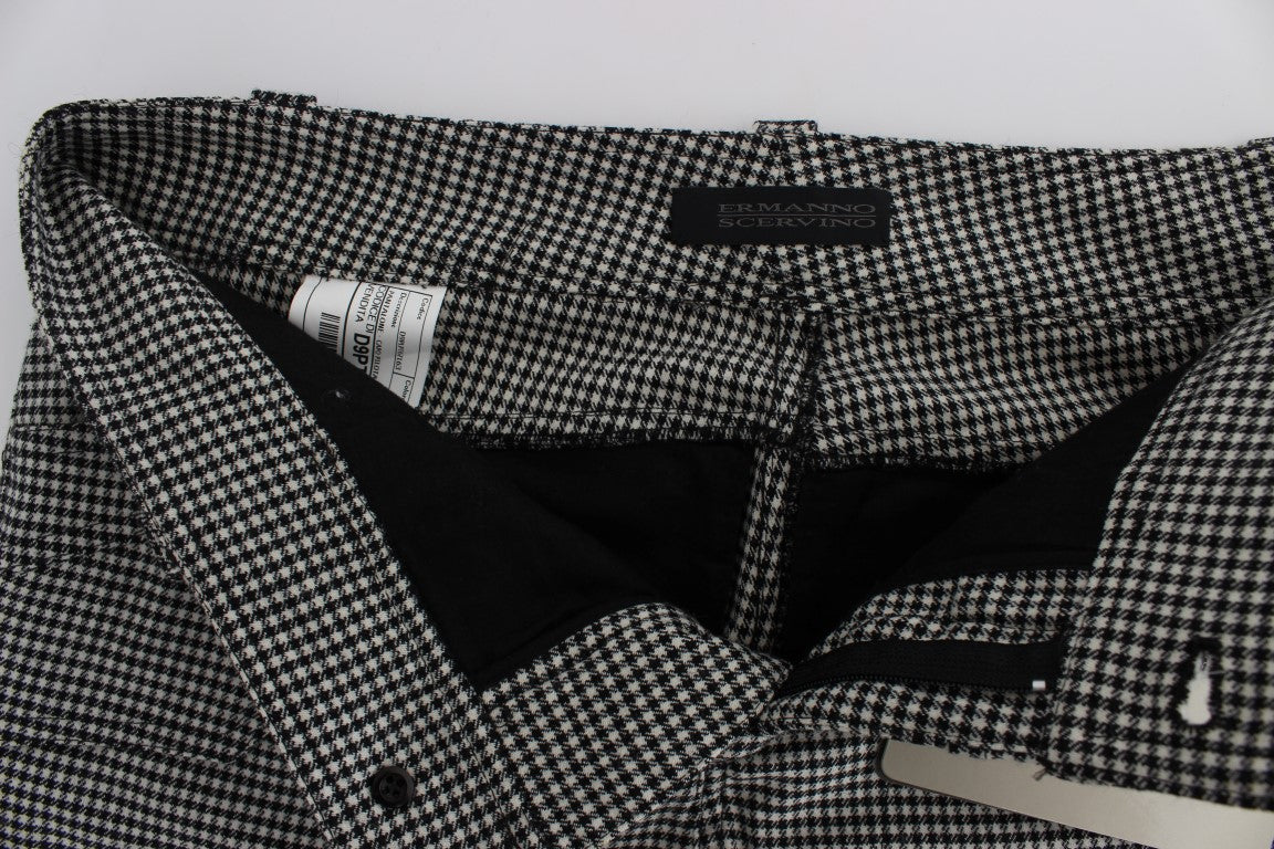 Ermanno Scervino Schicke karierte Hose in Schwarz und Weiß im Regular Fit