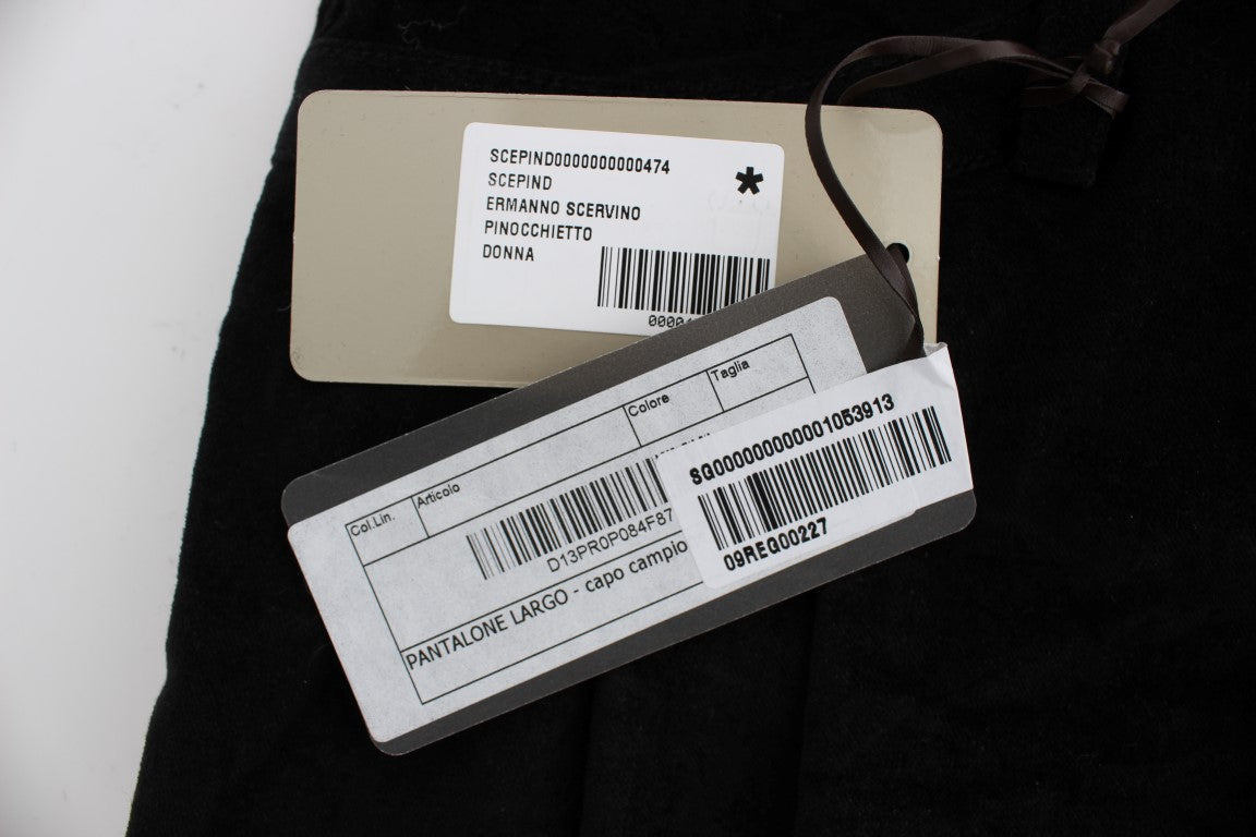 Ermanno Scervino Schicke schwarze Baumwolljeans mit weitem Bein