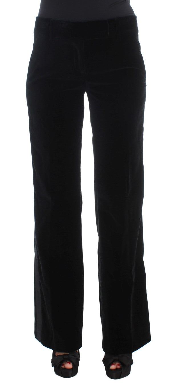 Ermanno Scervino – Elegante schwarze Hose aus Seidenmischung mit weitem Bein