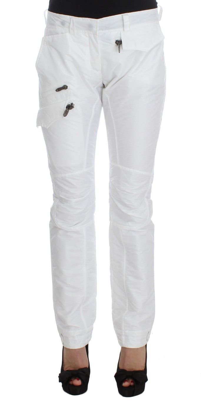 Ermanno Scervino Schicke weiße Nylon-Cargohose vom italienischen Designer